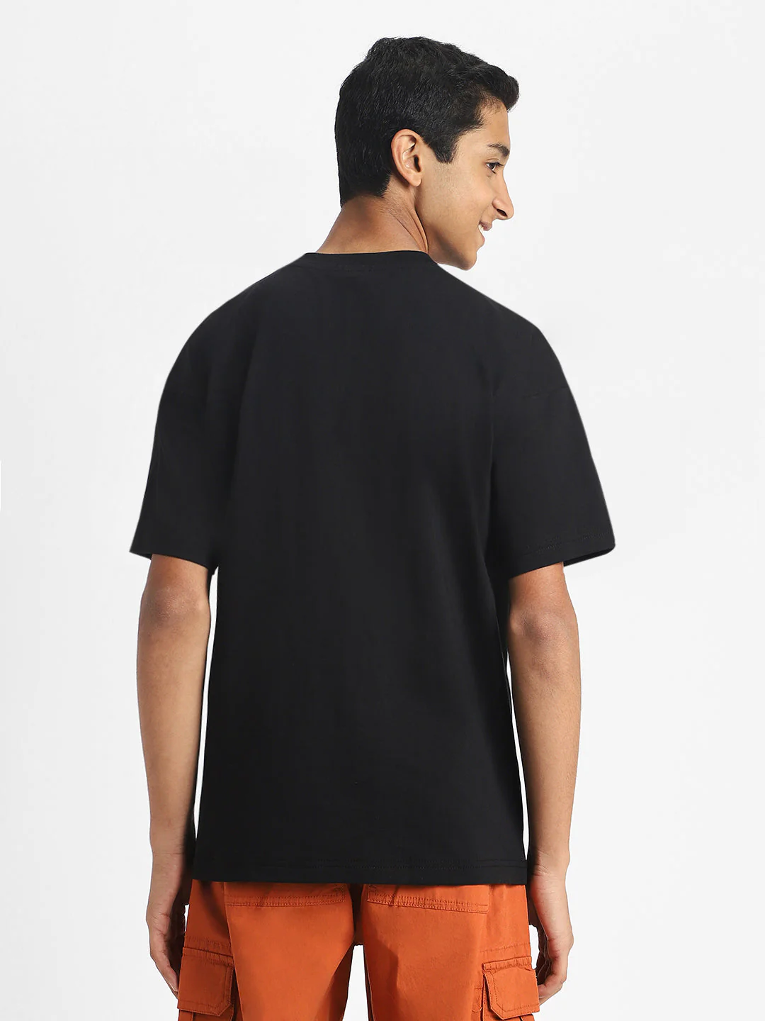 Burger Black Oversized Graphic Pocket Printed Boys T-shirt - Image 3
