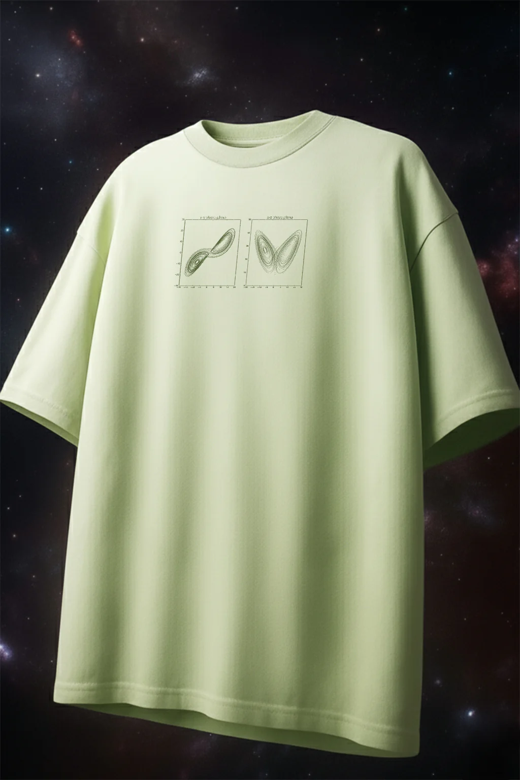 Butterfly Lime Green Oversized Puff Printed Exclusive T-shirt - Image 2