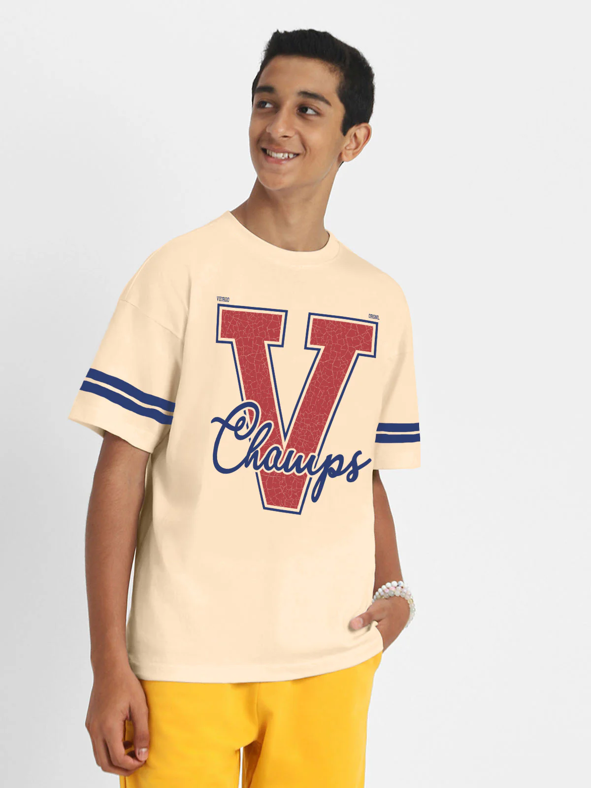 Champs Swanwhite Oversized Graphic Printed Boys T-shirt - Image 3