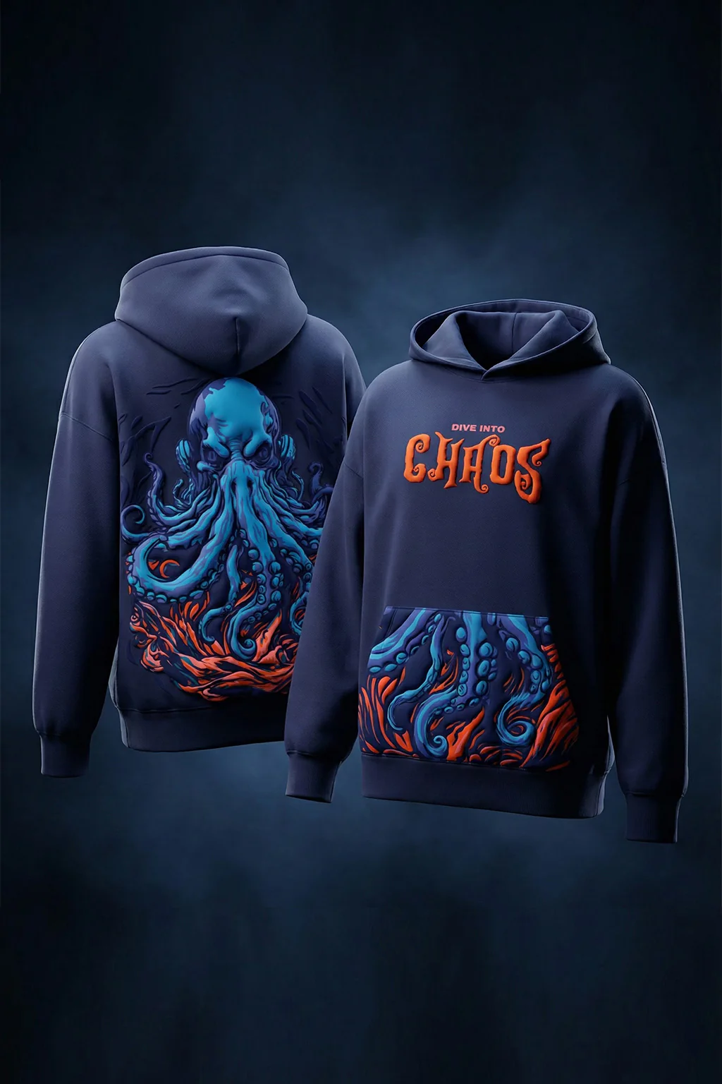 Chaos Future Dusk Oversized Puff Printed Exclusive Hoodie - Image 7