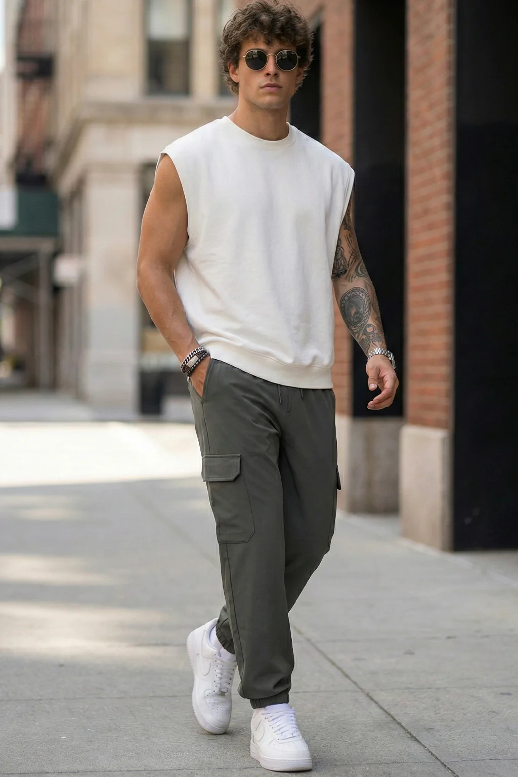 Charcoal Grey Solid Baggy Fit Cargo Joggers - Image 5