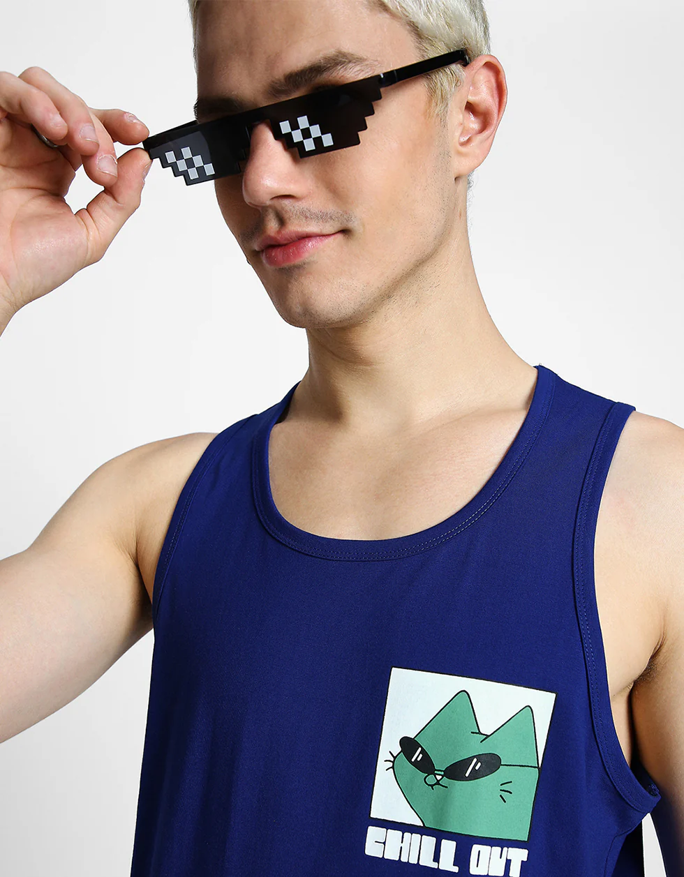 Chillout Blue Gym Vest - Image 2