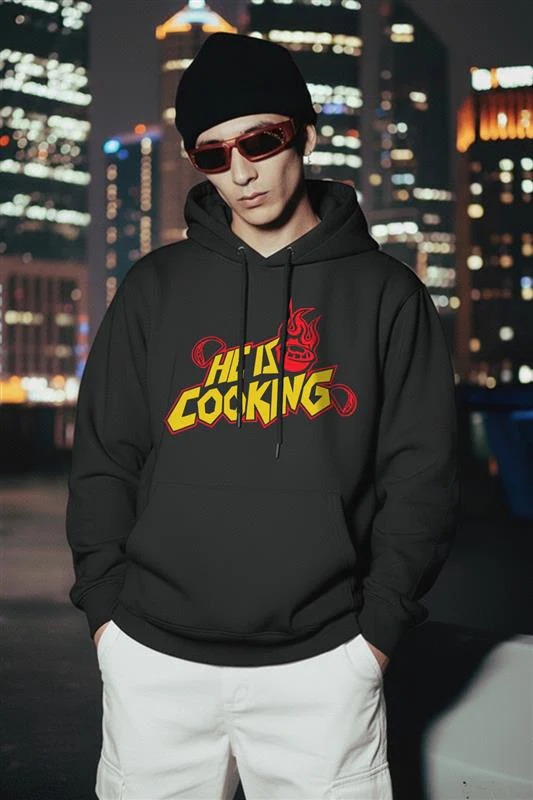 Cooking Dark Grey Oversized Printed Hoodie - Image 5