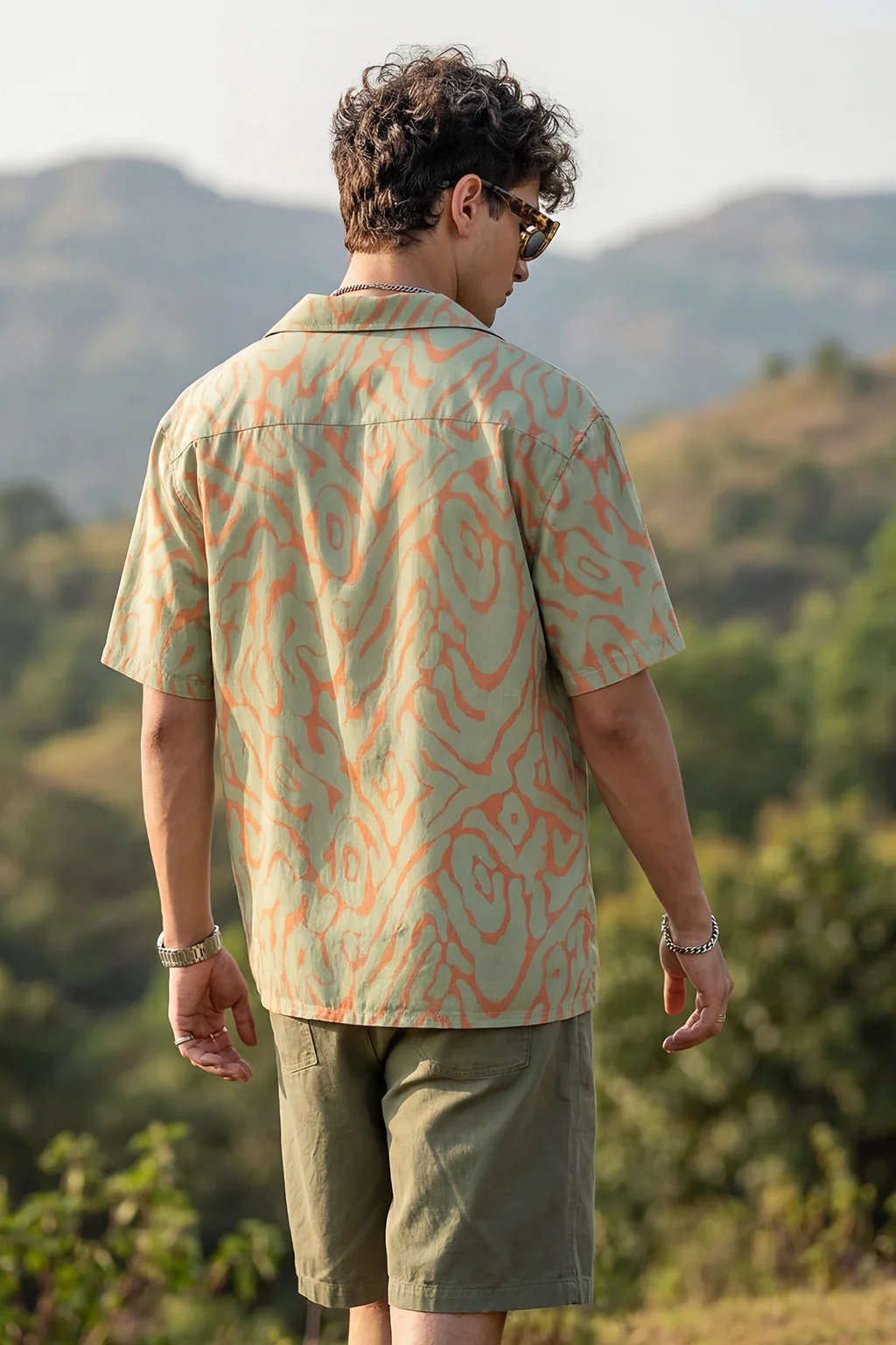 Coral Wave Orange All Over Print Oversized Exclusive Shirt - Image 3