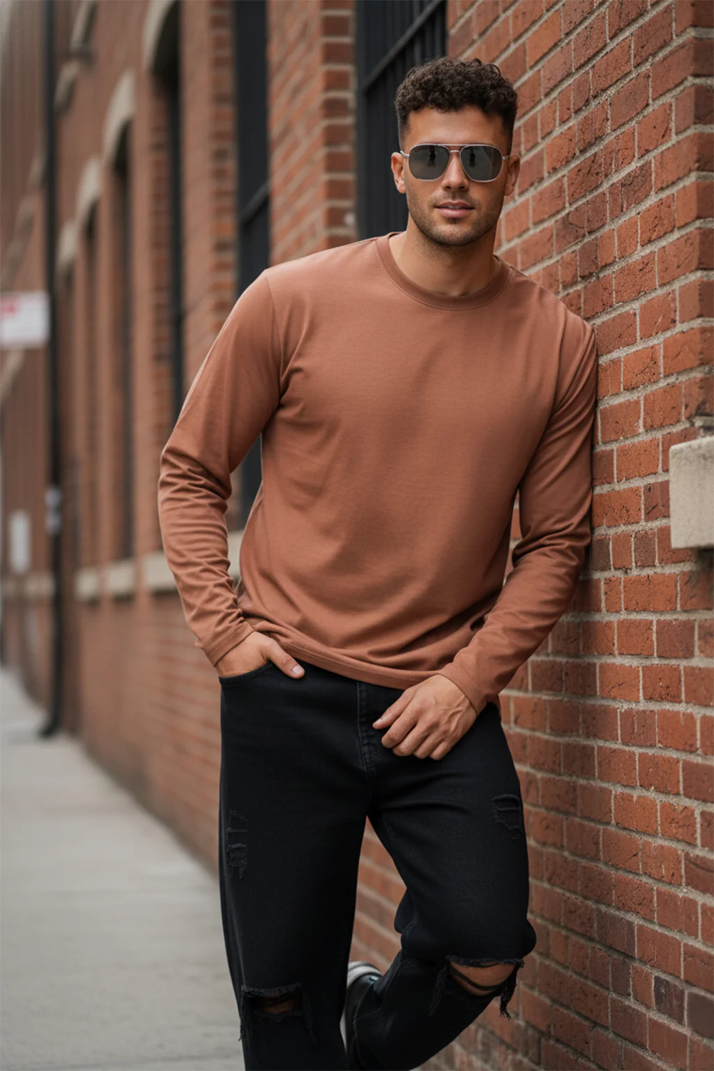 Cork Plain Full Sleeves Regular Fit T-shirt - Image 3