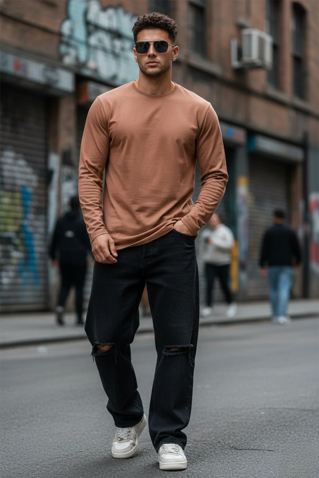 Cork Plain Full Sleeves Regular Fit T-shirt - Image 4