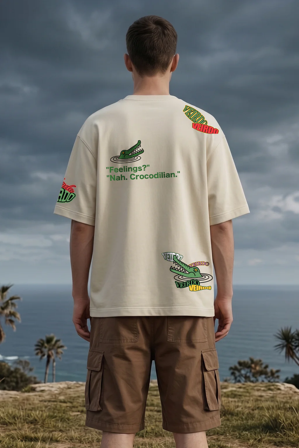 Crocodilian Swanwhite Oversized Printed Exclusive T-shirt - Image 3