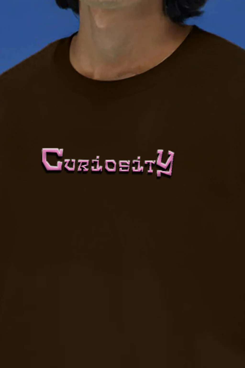 Curiosity Brown Oversized Puff Printed Exclusive T-shirt - Image 3