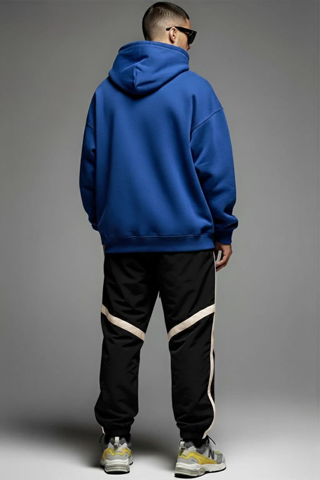 Dark Grey Contrast Stripe Relaxed Fit Nylon Exclusive Jogger - Image 5
