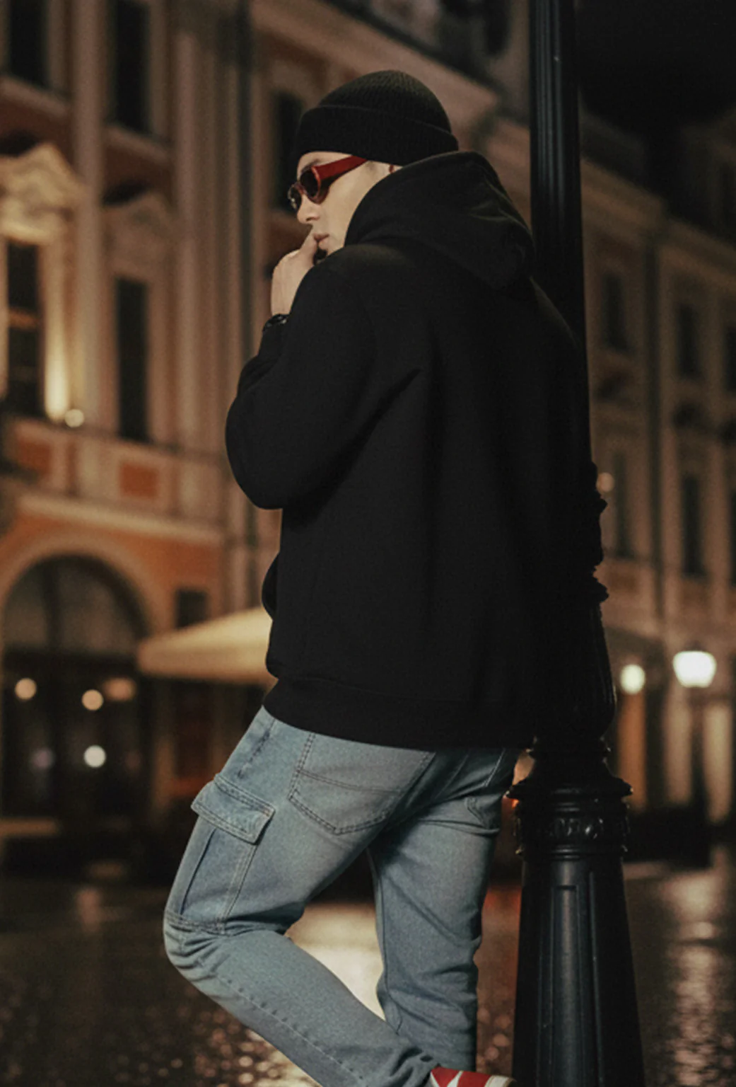 Dark Grey Plain Oversized Fit Hoodie - Image 3