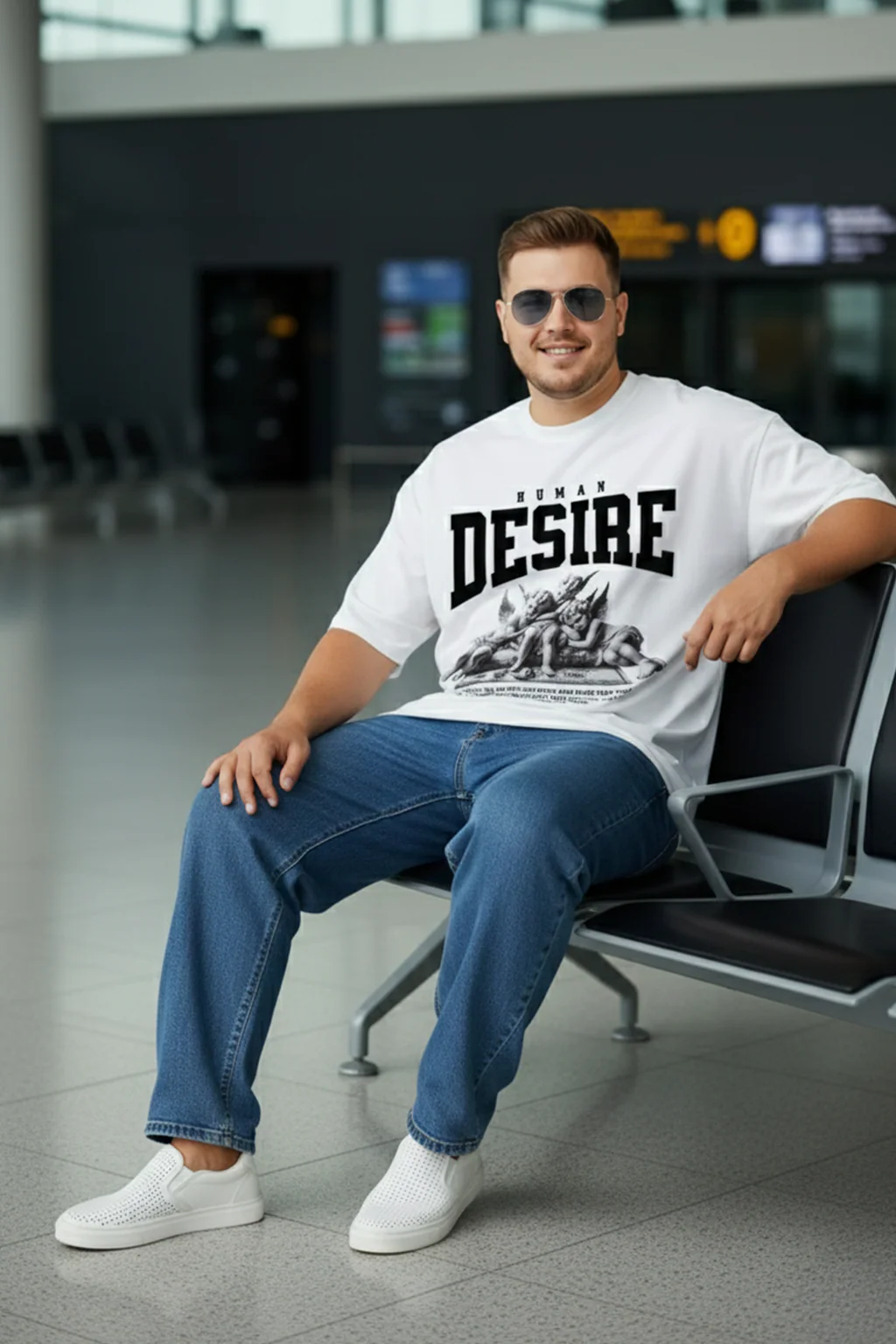 Desire White Graphic Printed Plus Size T-shirt - Image 4