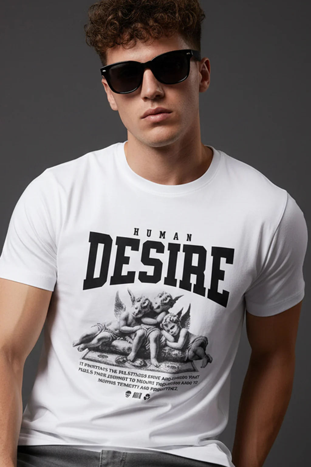 Desire White Regular Fit Printed T-shirt - Image 2