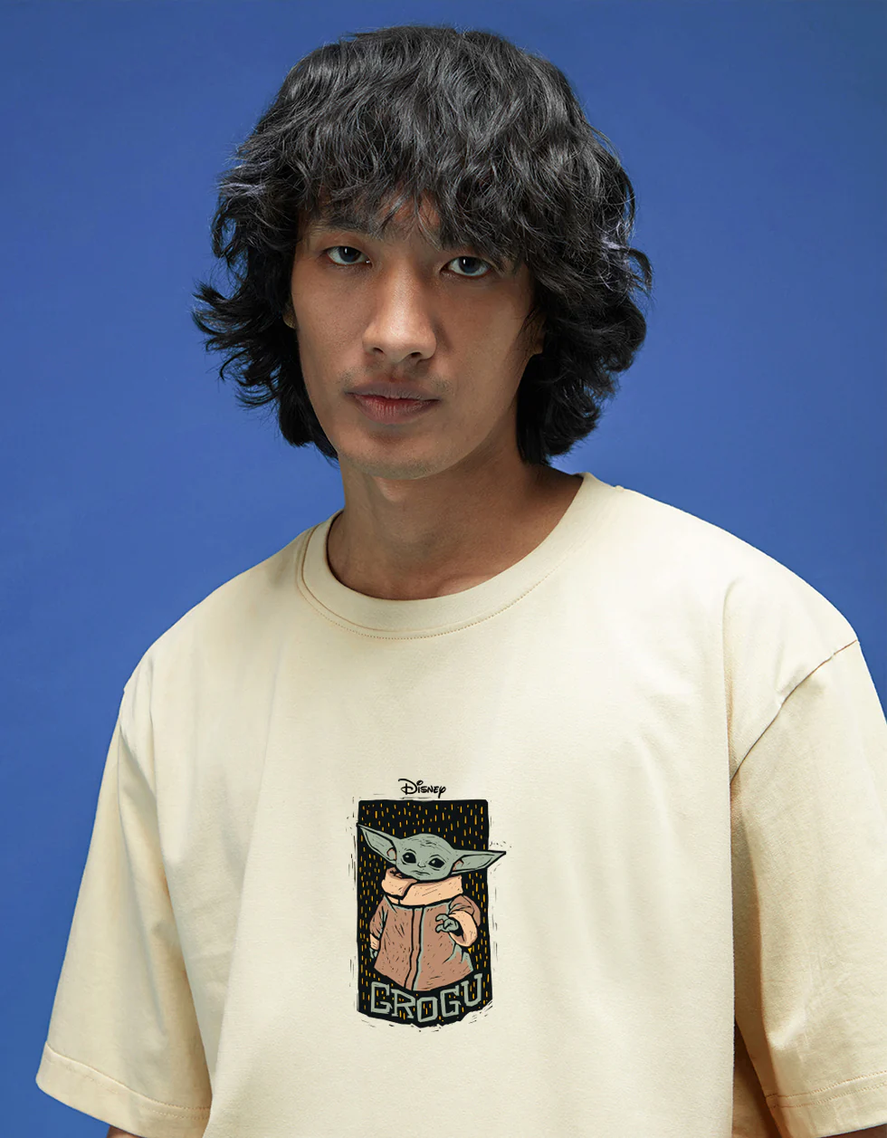Grogu Swanwhite Oversized Graphic Printed T-shirt - Image 5