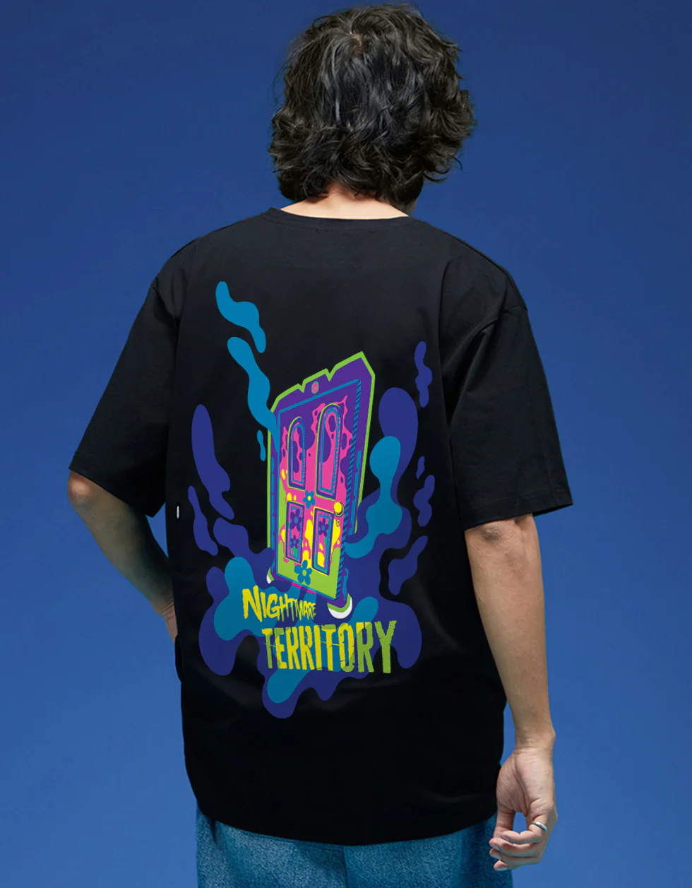 Disney Monsters Black Oversized Graphic Printed T-shirt - Image 3