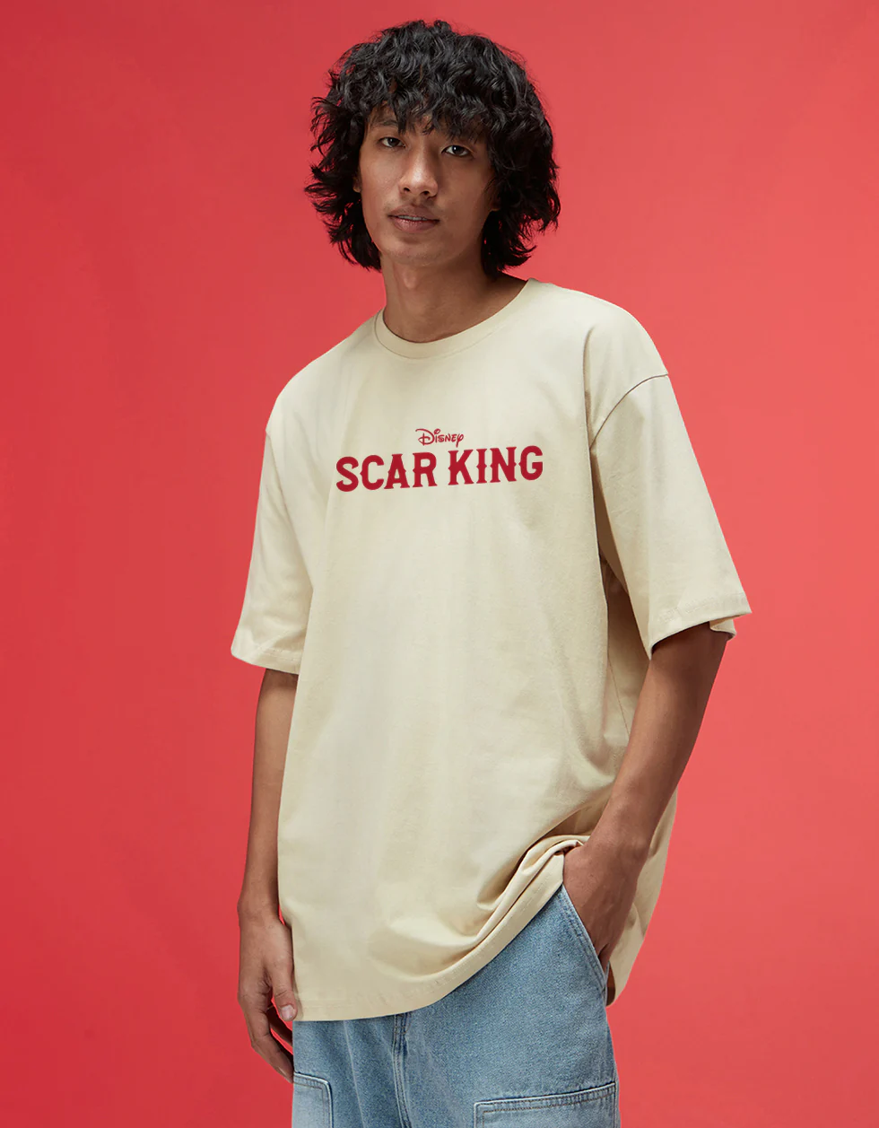 Disney Scar King Swanwhite Oversized Back Graphic Printed T-shirt - Image 4