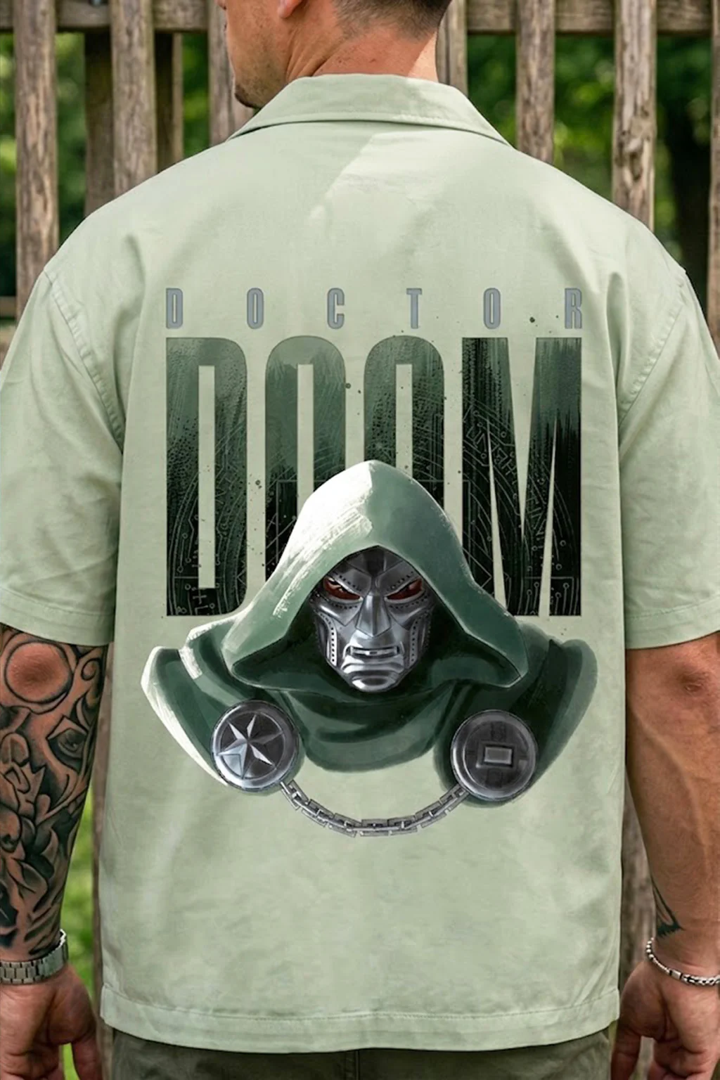Doctor Doom Fogg Green Oversized Printed Exclusive Shirt - Image 2