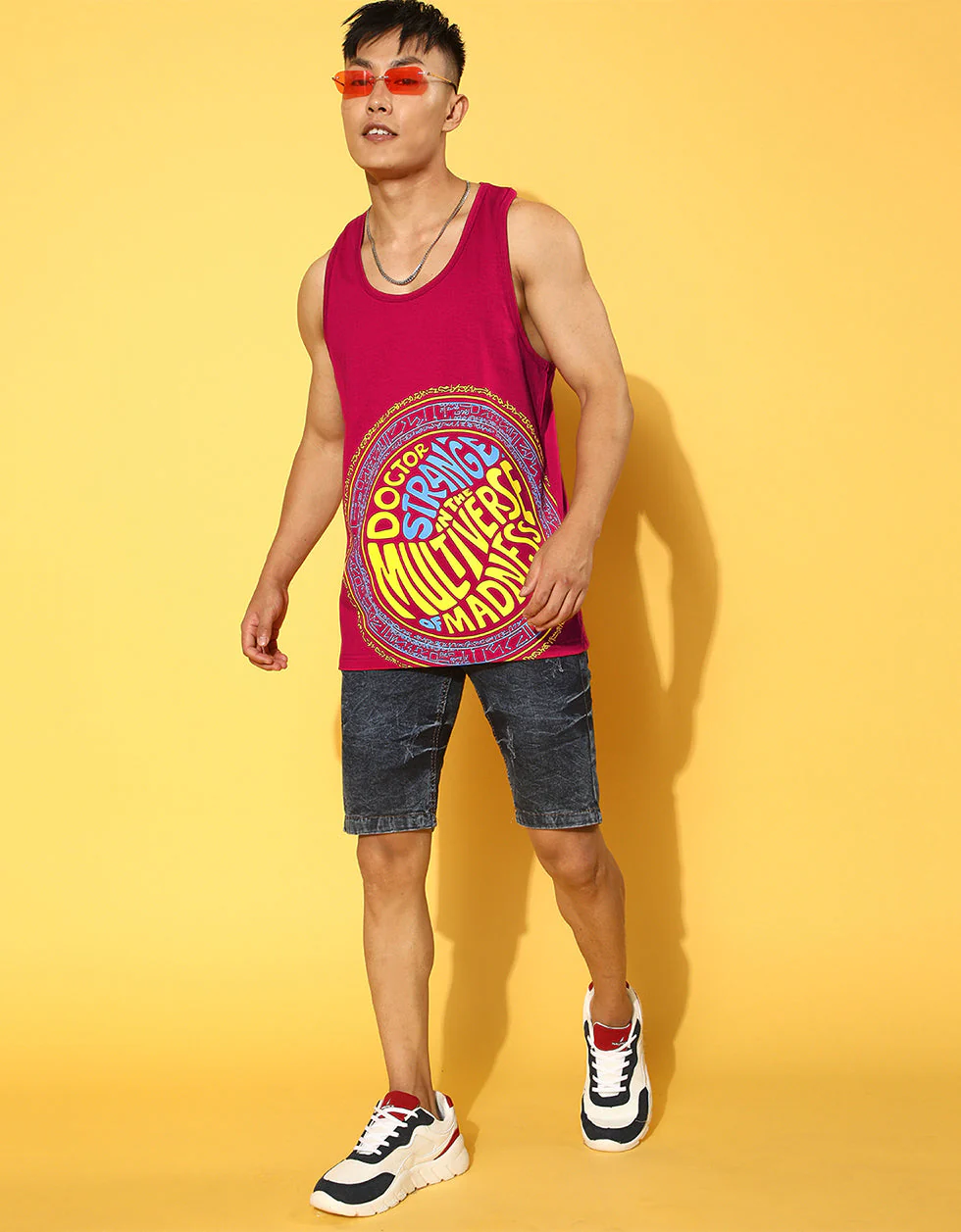 Doctor Strange Viva Magenta Printed Vest - Original Marvel Tee - Image 5