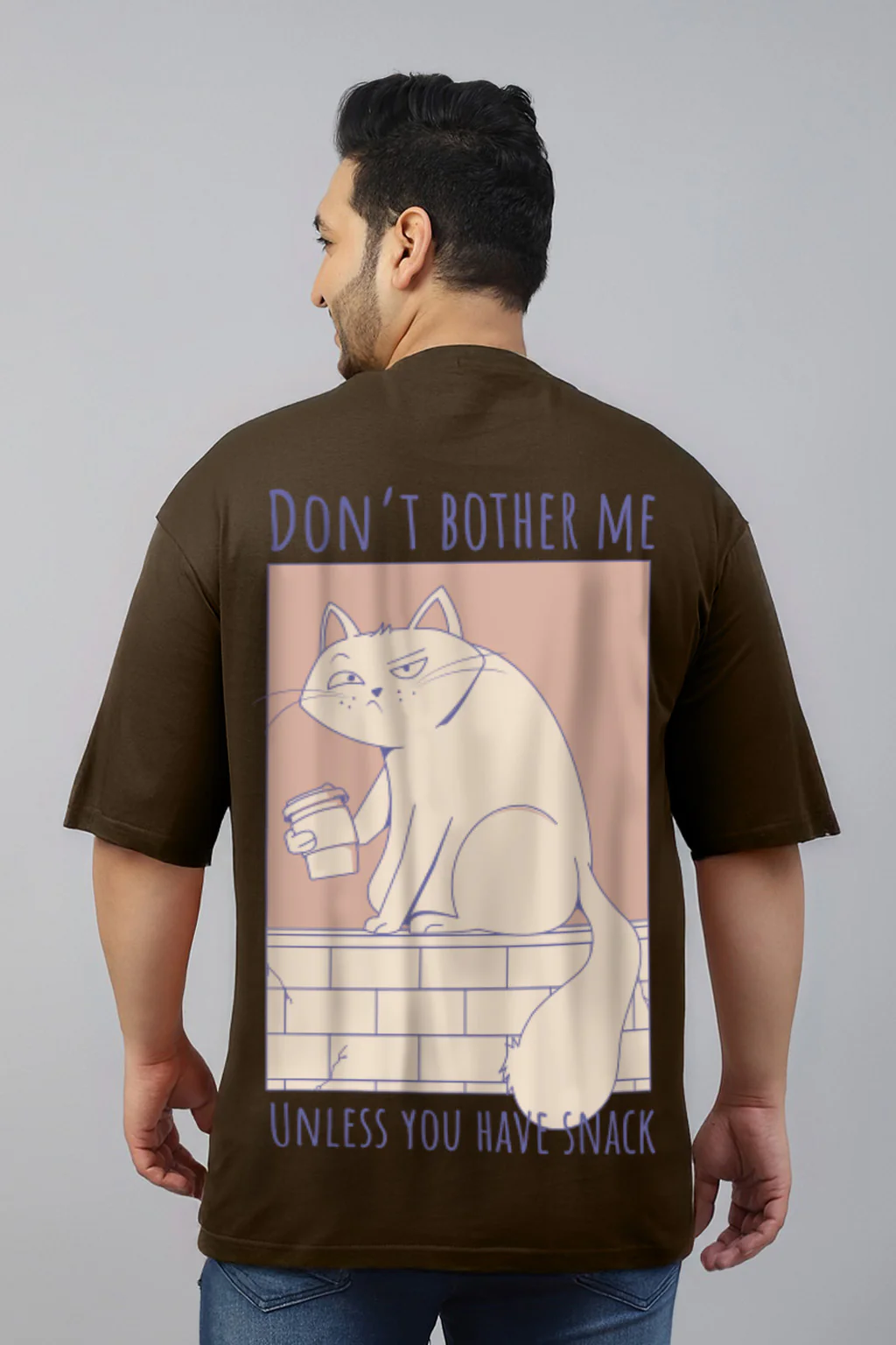 Don't Bother Brown Graphic Printed Plus Size T-shirt - Image 2