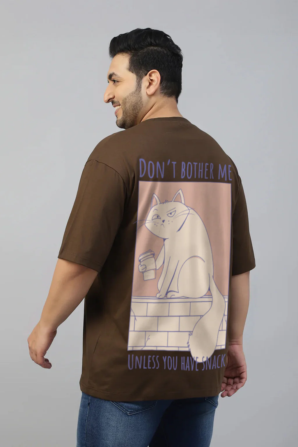 Don't Bother Brown Graphic Printed Plus Size T-shirt - Image 3