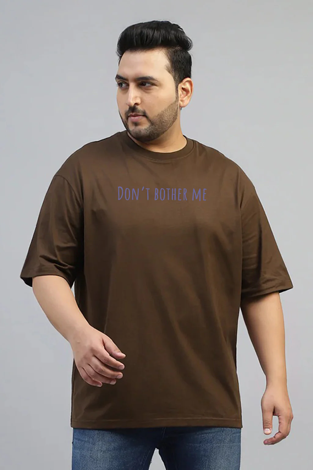Don't Bother Brown Graphic Printed Plus Size T-shirt - Image 4