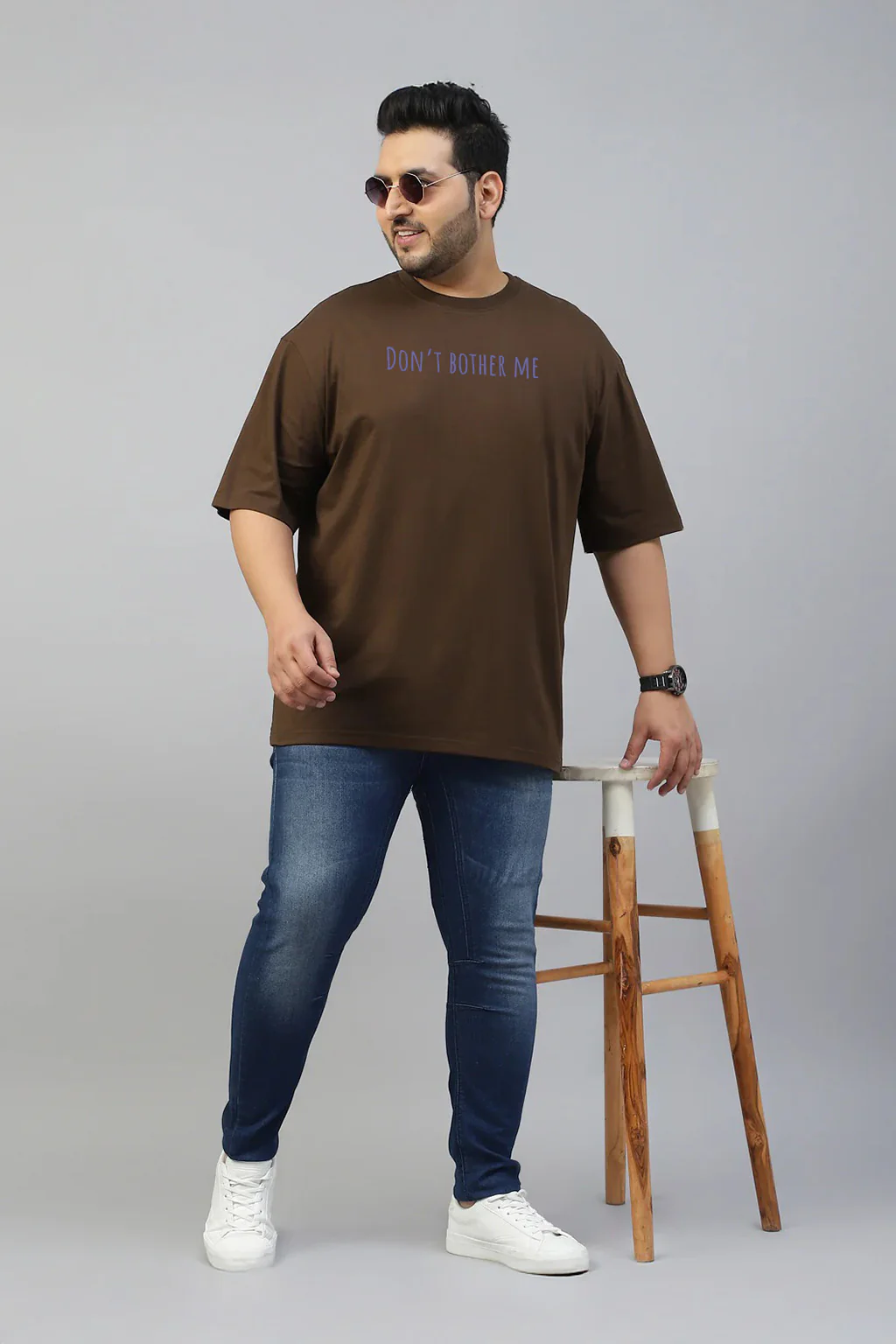 Don't Bother Brown Graphic Printed Plus Size T-shirt - Image 7