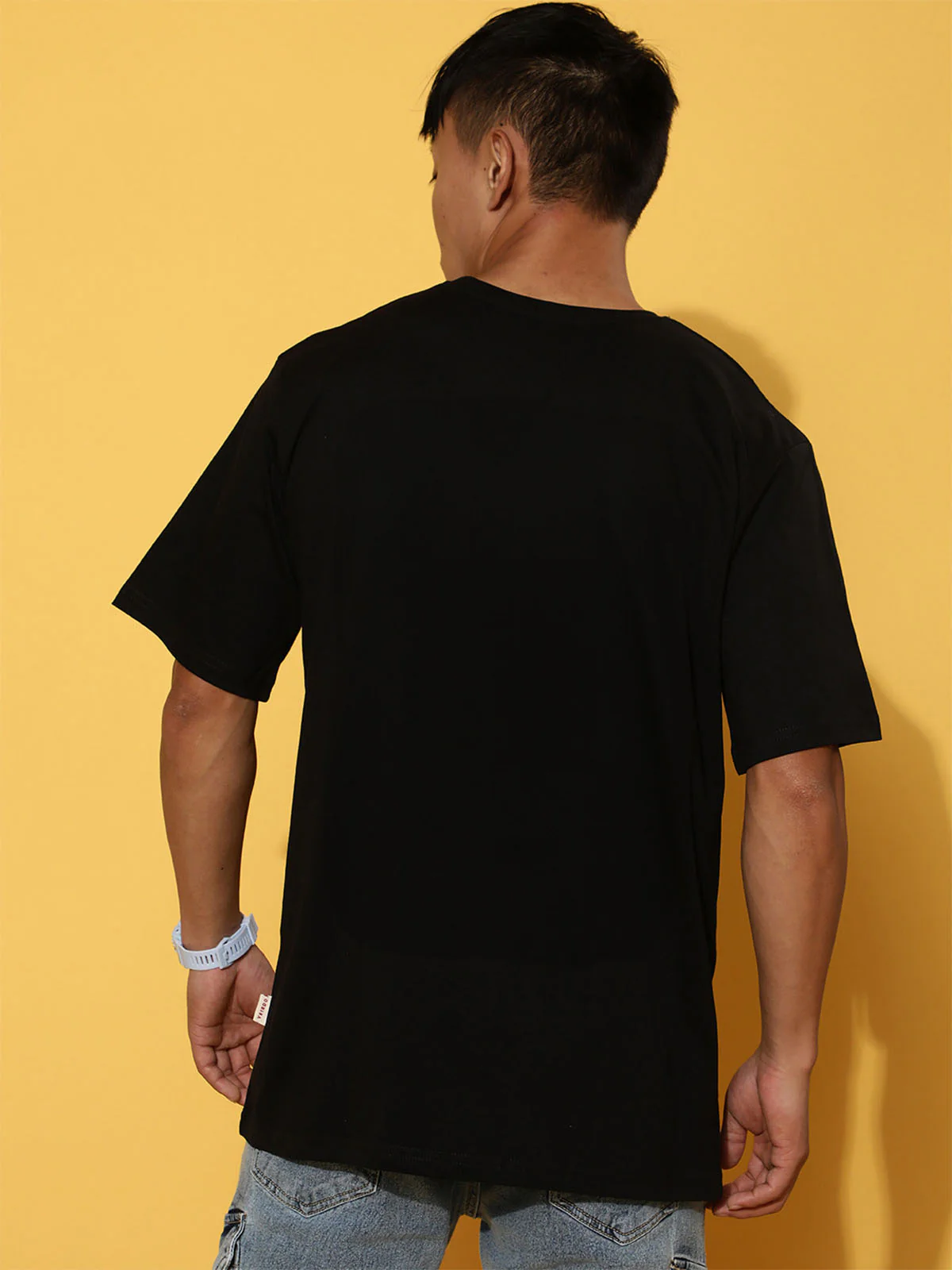 Don't Follow Me Black Oversized Front Graphic Printed T-shirt - Image 5