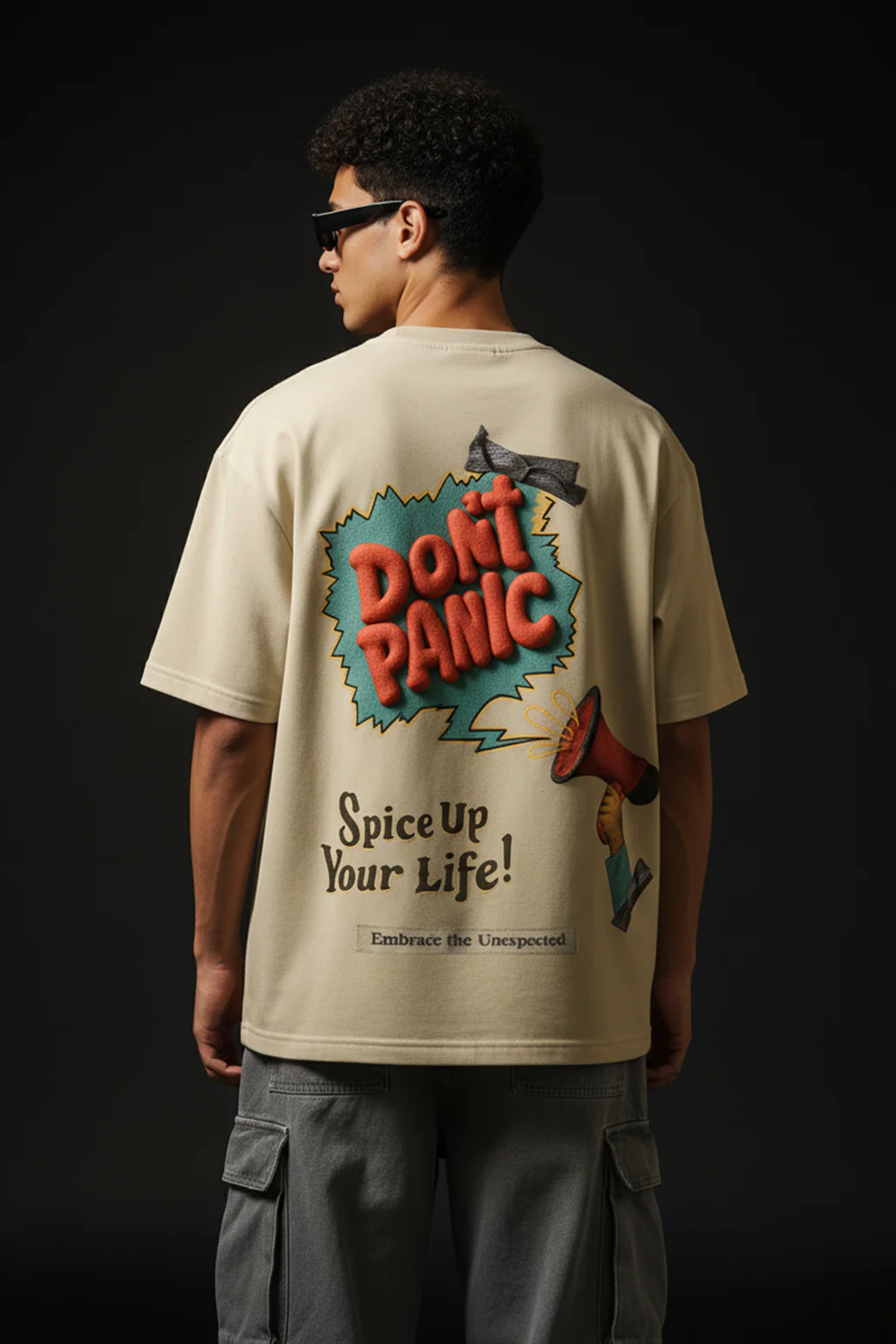 Don't Panic Swanwhite Oversized Puff Printed Exclusive T-shirt - Image 3