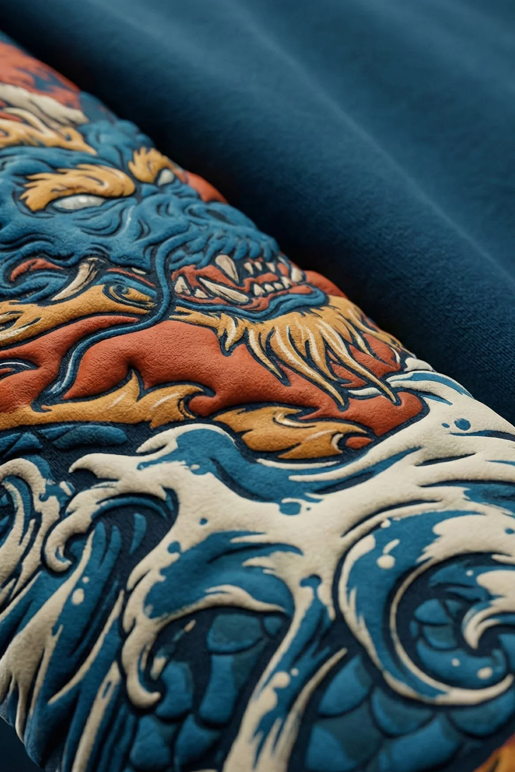 Dragon Blue Oversized Puff Printed Exclusive Hoodie - Image 5