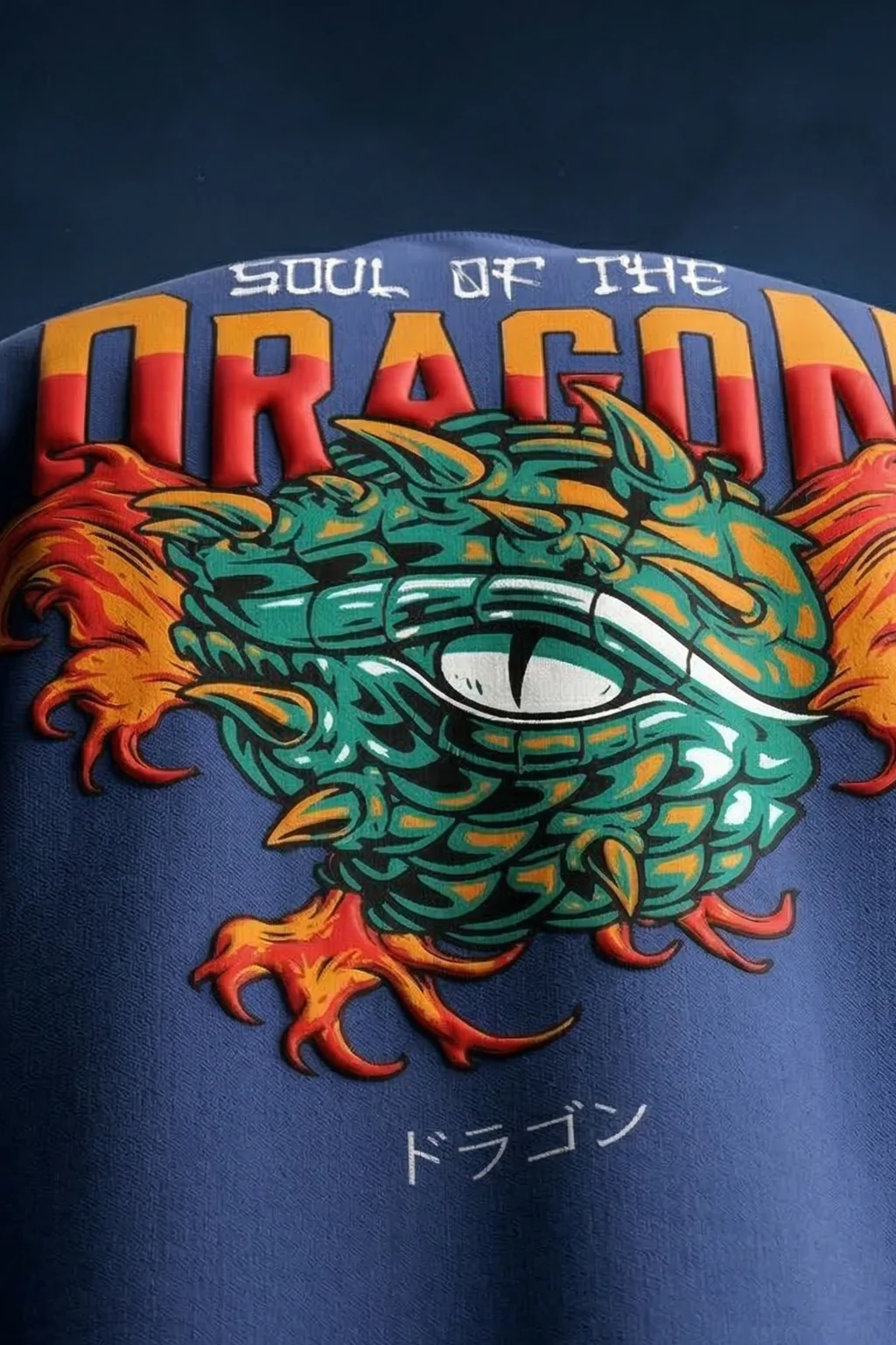 Dragon Navy 3D Puff Print Exclusive T-shirt Supreme Edition - Image 3