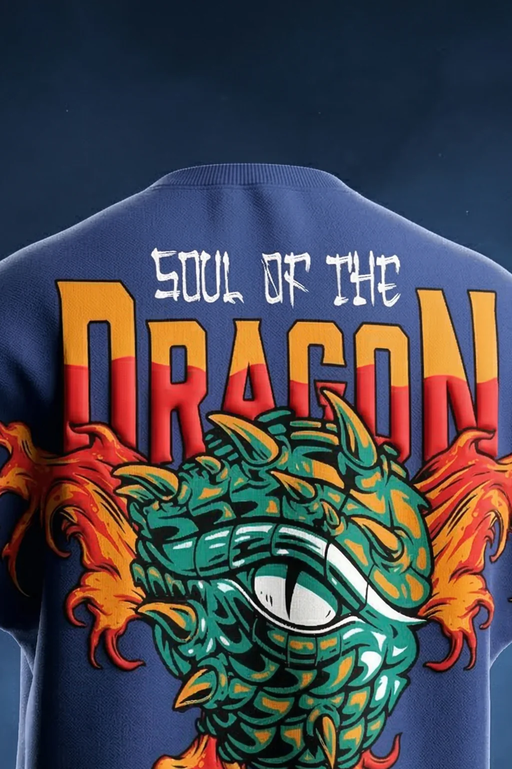 Dragon Navy 3D Puff Print Exclusive T-shirt Supreme Edition - Image 4