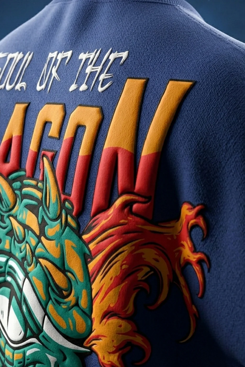 Dragon Navy 3D Puff Print Exclusive T-shirt Supreme Edition - Image 6