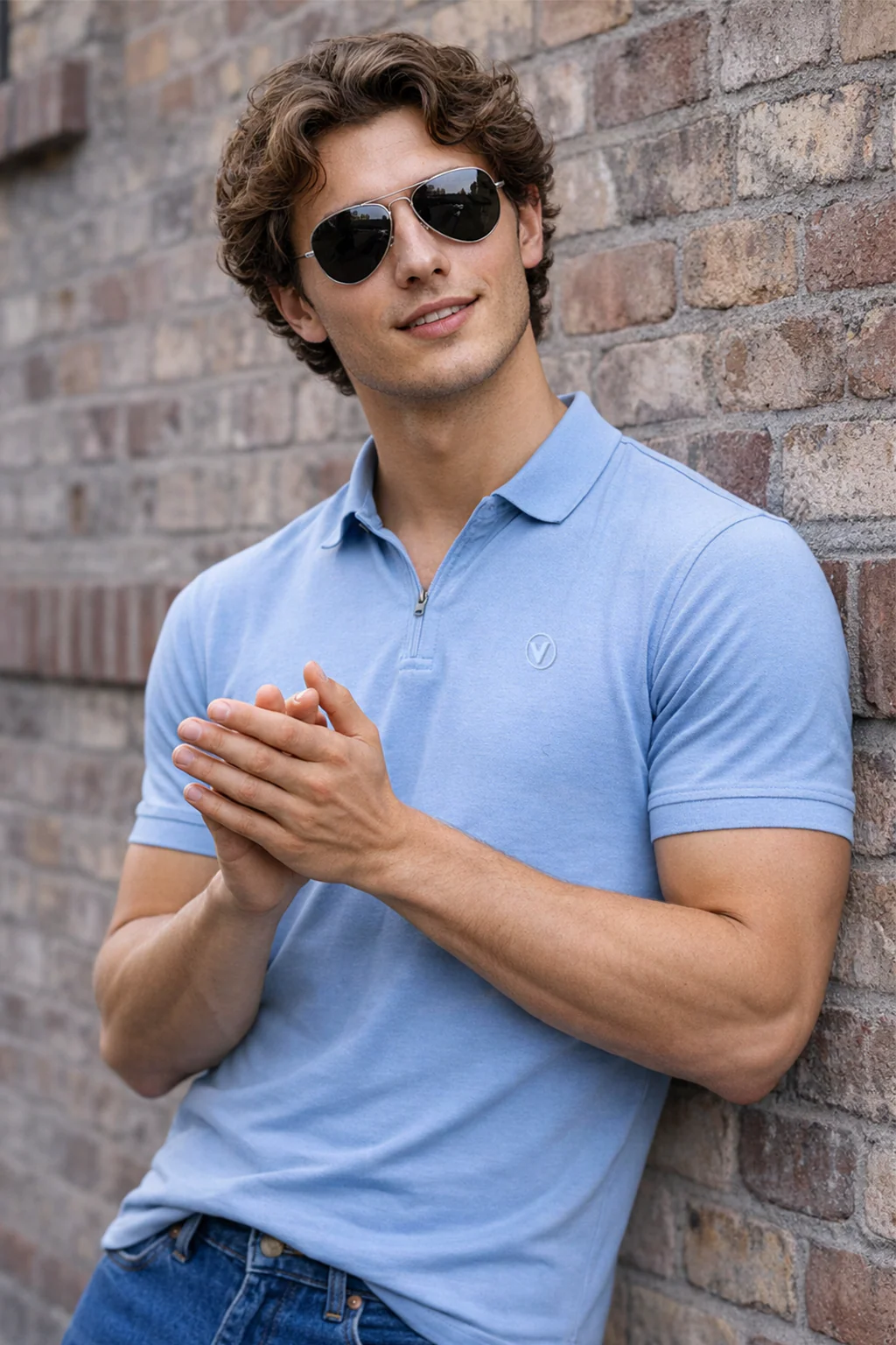Dutch Canal Interlock Plain Regular Fit Zipper Polo T-shirt