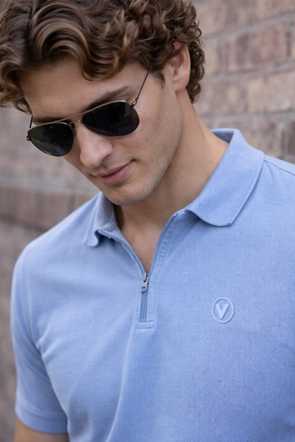 Dutch Canal Interlock Plain Regular Fit Zipper Polo T-shirt - Image 2