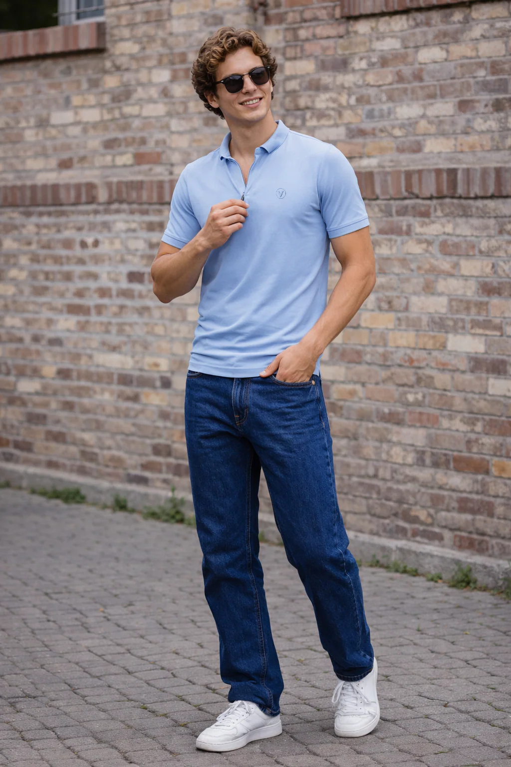 Dutch Canal Interlock Plain Regular Fit Zipper Polo T-shirt - Image 4