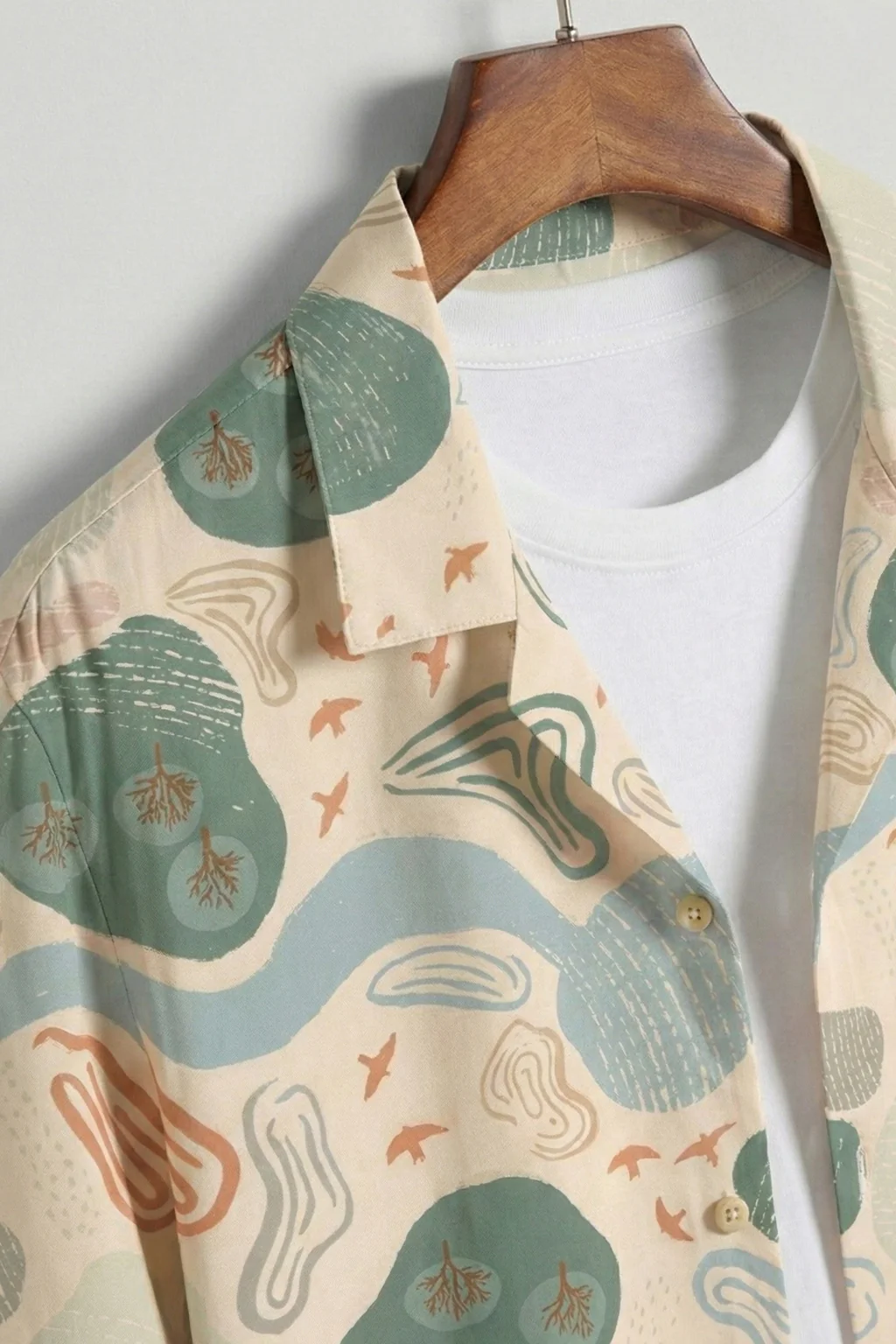 Earth Tones Abstractl Swanwhite All Over Print Oversized Exclusive Shirt - Image 3