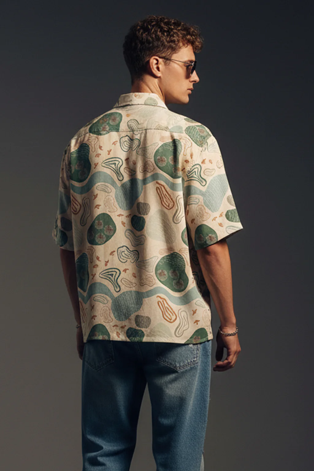 Earth Tones Abstractl Swanwhite All Over Print Oversized Exclusive Shirt - Image 6