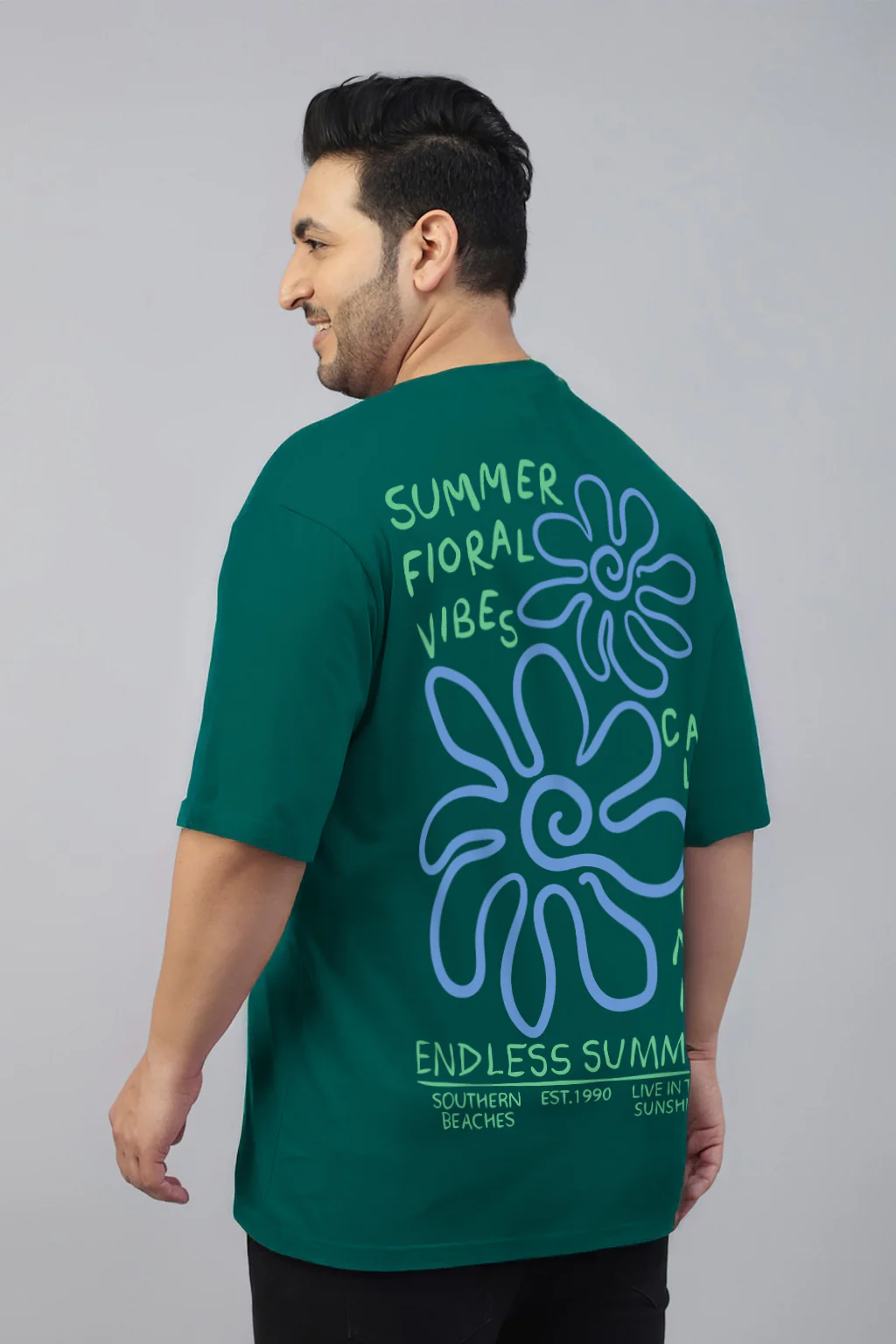 Endlesss Summer Green Graphic Printed Plus Size T-shirt - Image 4