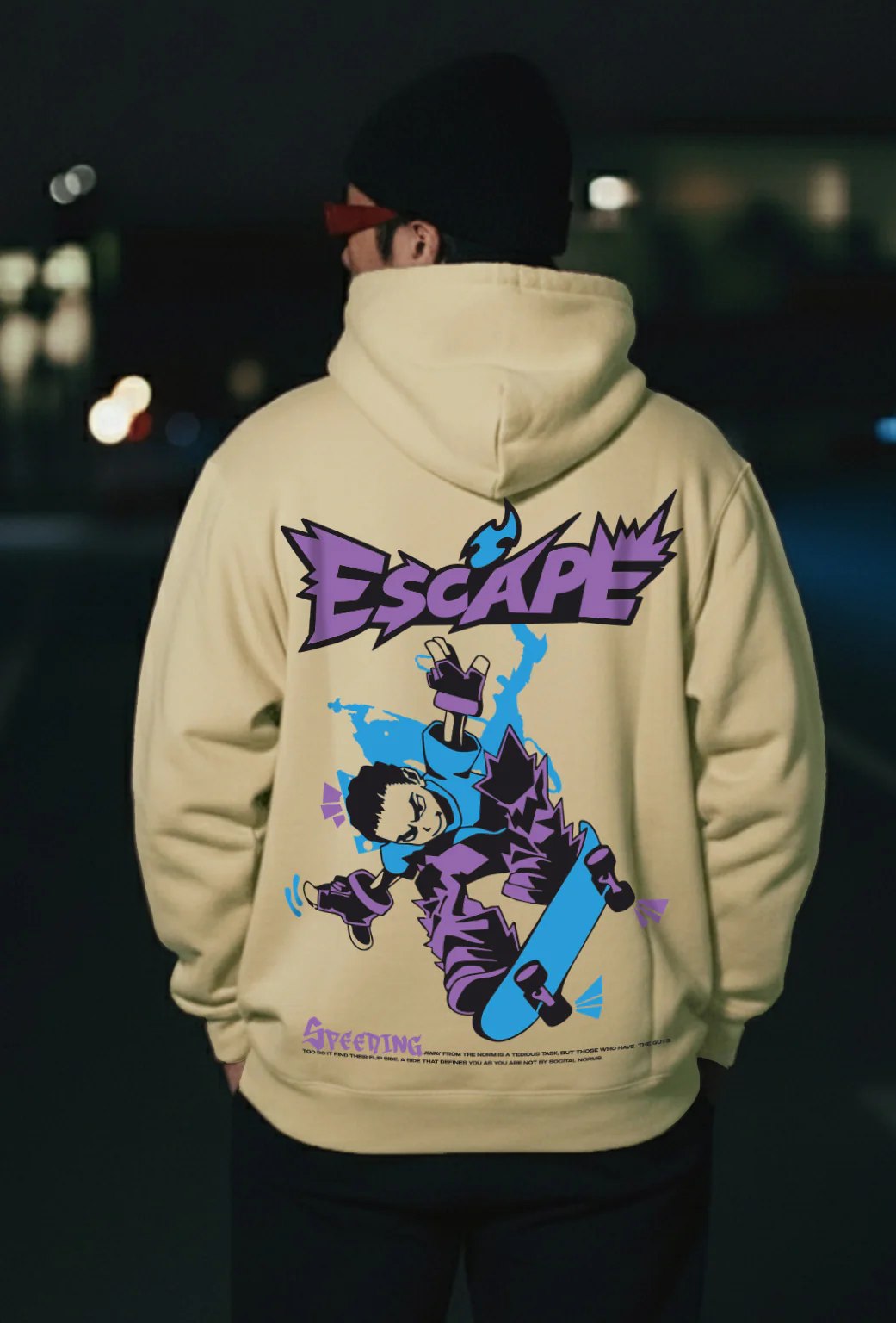 Escape Soyabean Oversized Printed Hoodie - Image 4