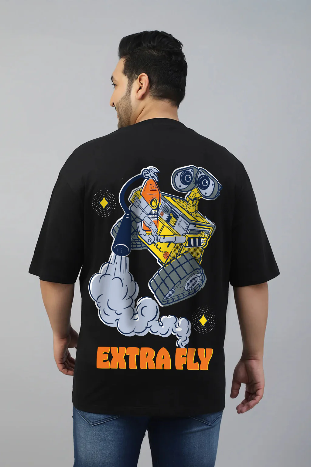 Extra Fly Black Graphic Printed Plus Size T-shirt - Image 2