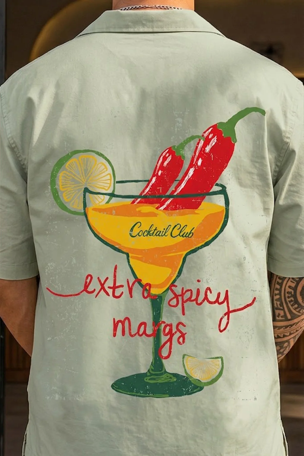 Extra Spicy Fogg Green Oversized Printed Exclusive Shirt - Image 2