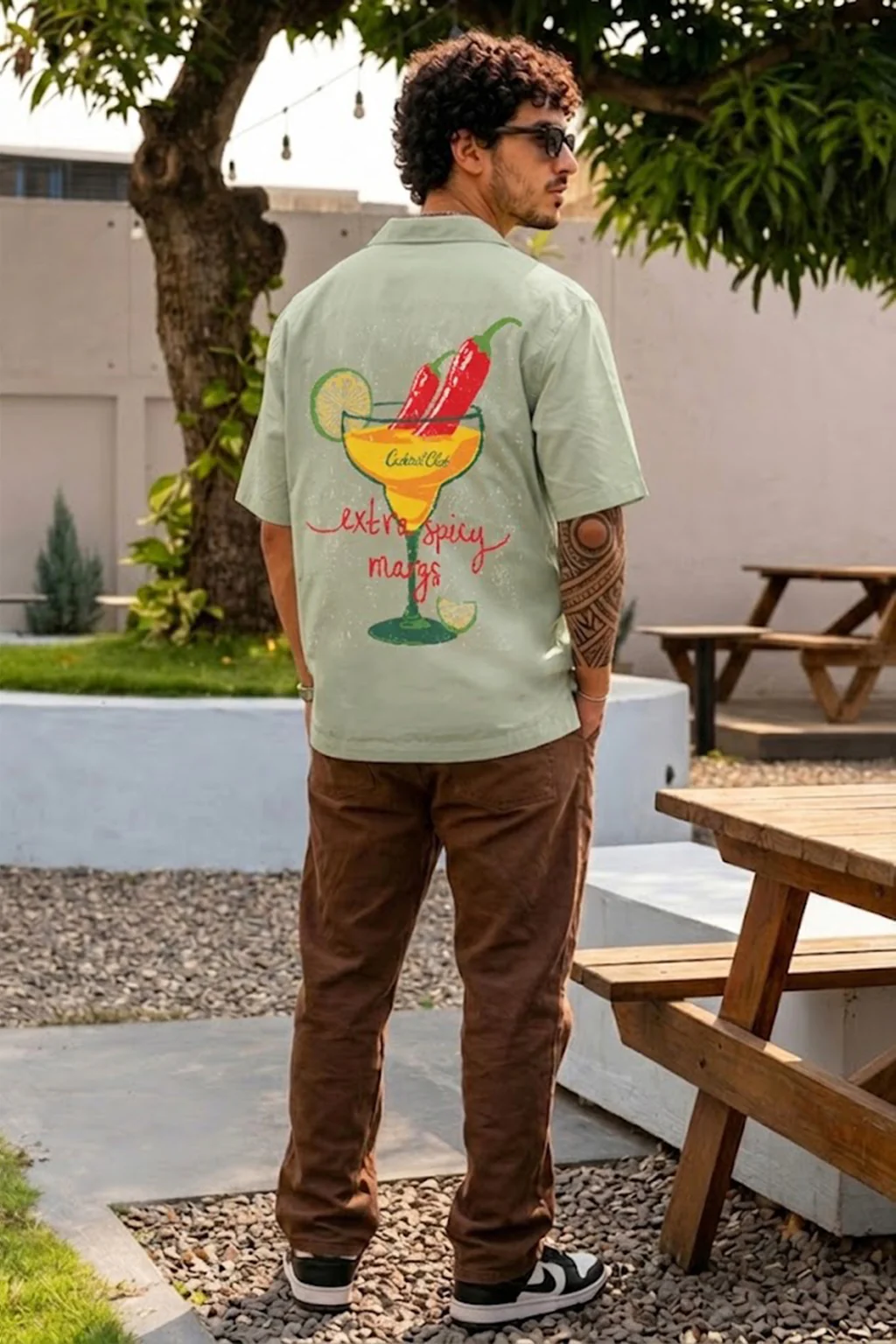 Extra Spicy Fogg Green Oversized Printed Exclusive Shirt - Image 6