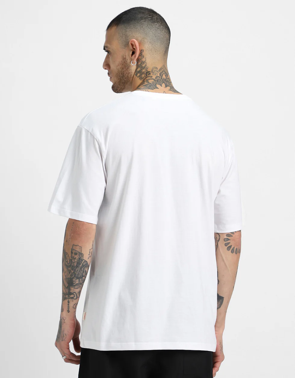 FIERCE White Oversized Front Graphic Printed T-shirt - Image 3