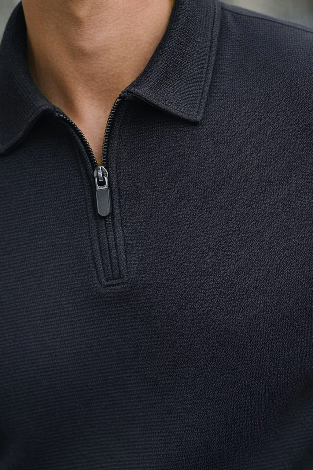 Fortec Plain Black Oversized Full Sleeve Exclusive Polo T-shirt - Image 2