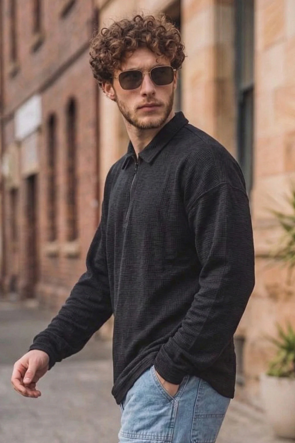 Fortec Plain Black Oversized Full Sleeve Exclusive Polo T-shirt - Image 4