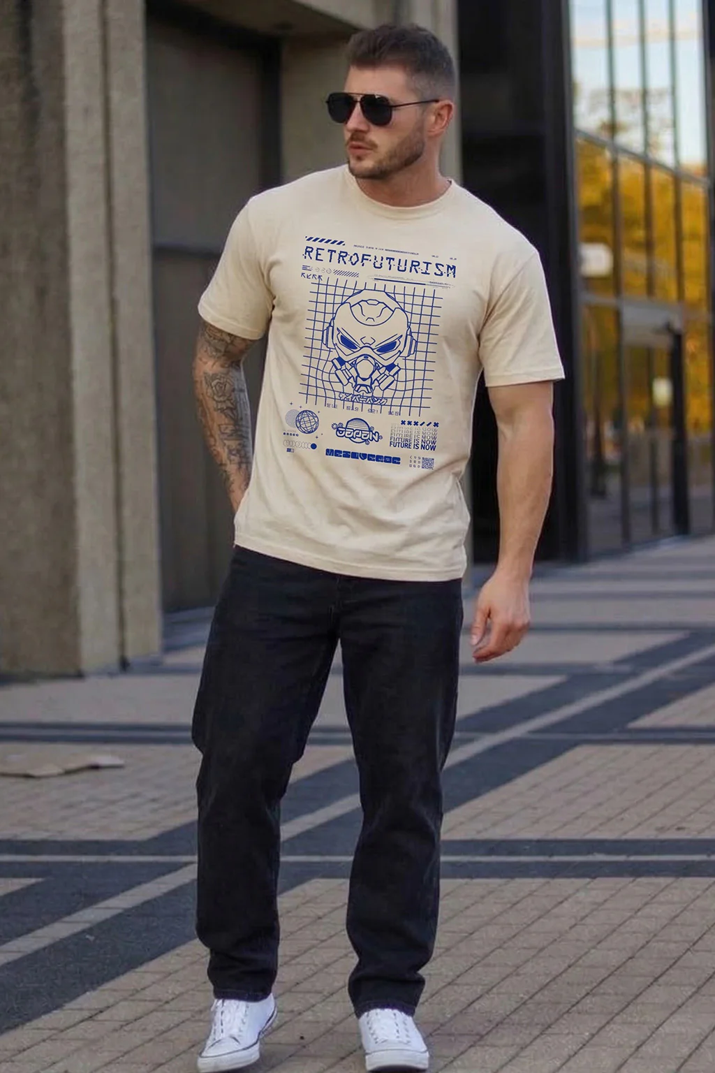 Futurism Swanwhite Regular Fit Printed T-shirt - Image 6
