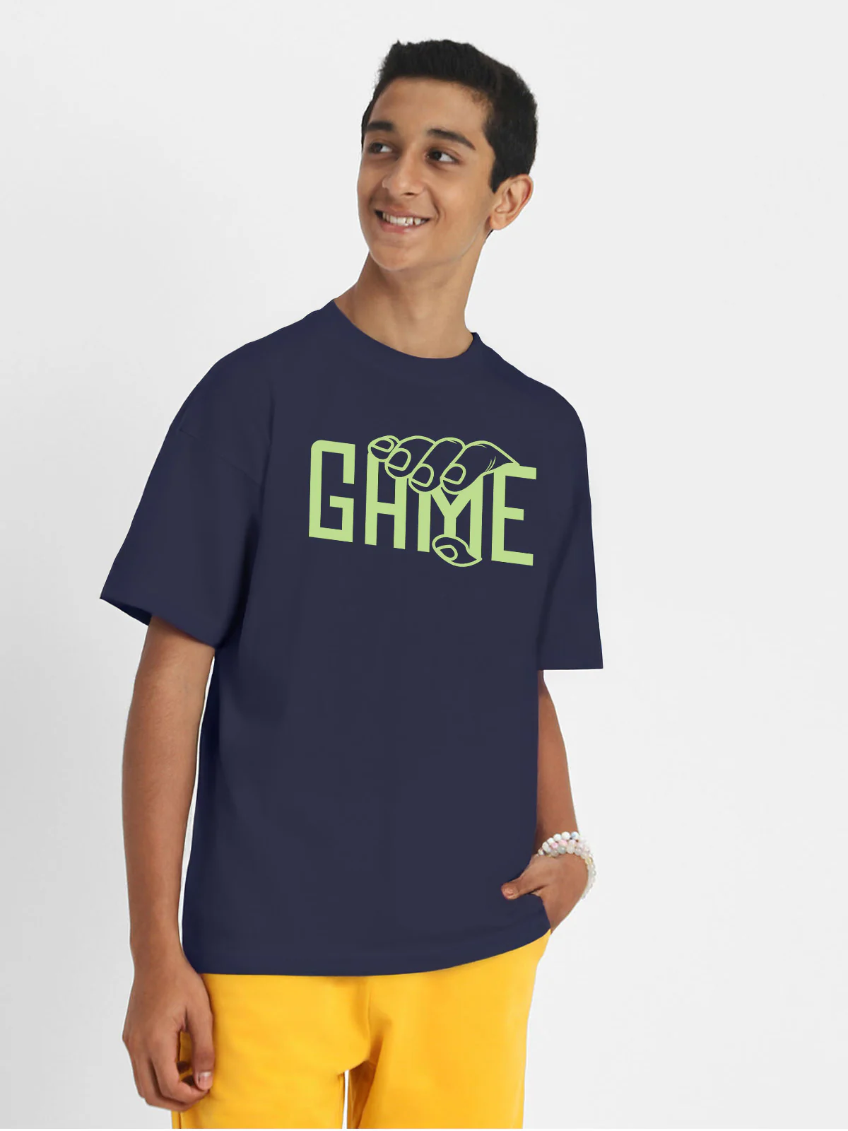 Game Navy Oversized Graphic Printed Boys T-shirt - Image 7