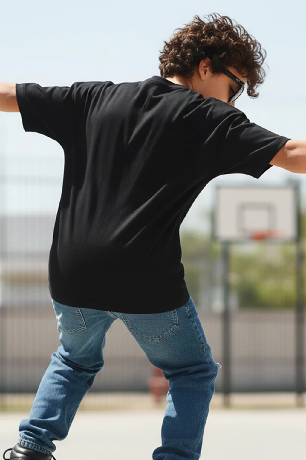 Game Over Black Oversized Graphic Printed Boys T-shirt - Image 3