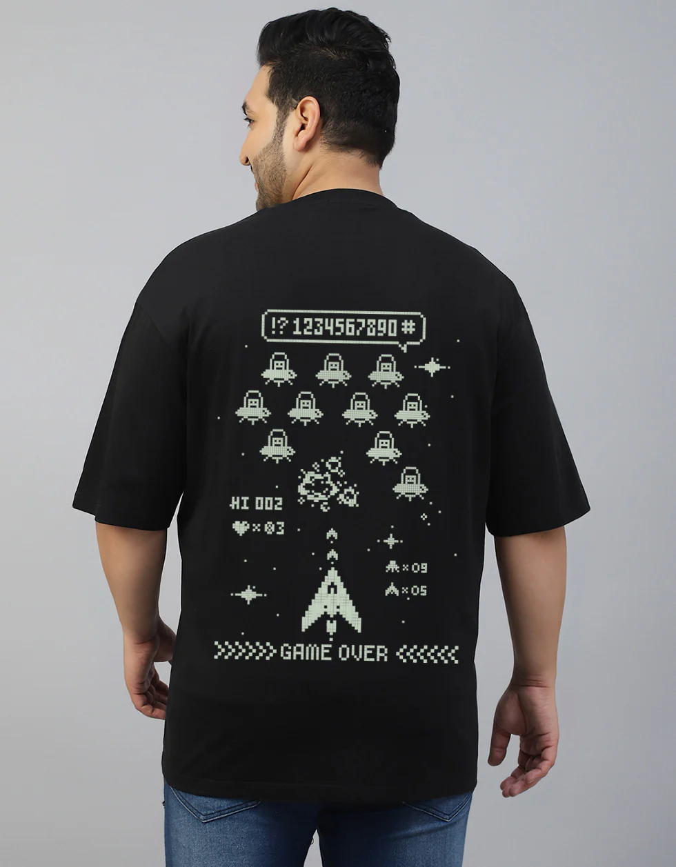Game Over Back Printed Plus Size Tshirt - Image 2