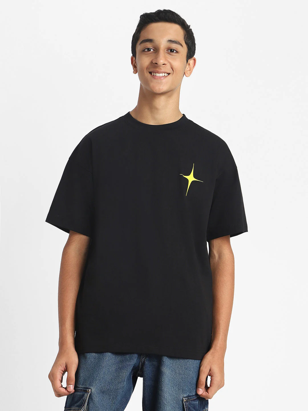 Gamer Black Oversized Graphic Back Printed Boys T-shirt - Image 3
