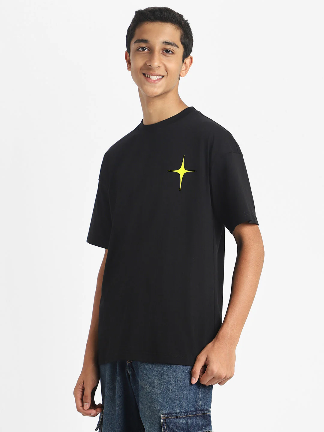 Gamer Black Oversized Graphic Back Printed Boys T-shirt - Image 5